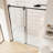 56"-60"W X 76"H Single Sliding Shower Door Soft Close With 1/4" Clear Tempered Glass