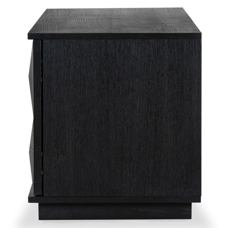 Patty 4 Door Wood Media Stand, Black