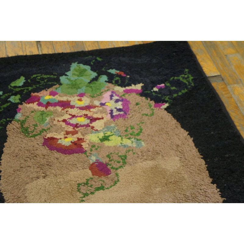 Antique American Hooked Rug America 1940s