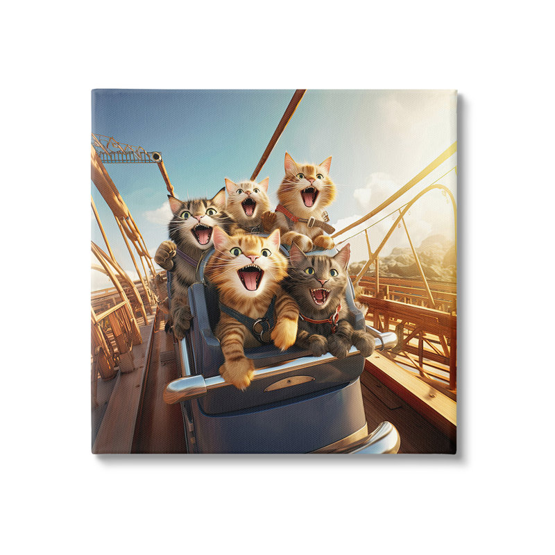«Cats On Rollercoaster» par Jim Baldwin sur, H 24 po x l 24 po
