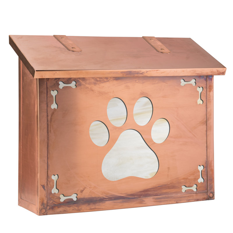 Boîte aux lettres murale Dog Paw, Miel, Vieux sou