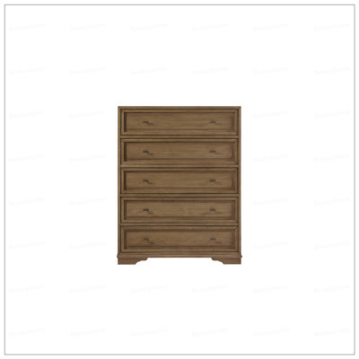 5 Drawer Hickory Chest - Almond
