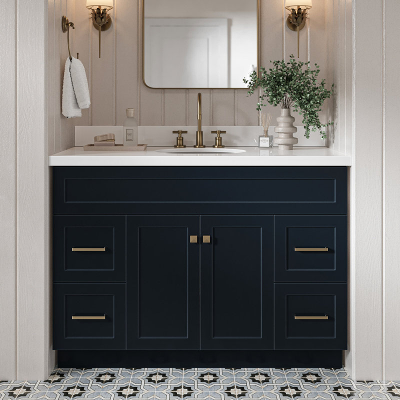 Ensemble de meuble-lavabo simple 49 po Abell, Bleu minuit