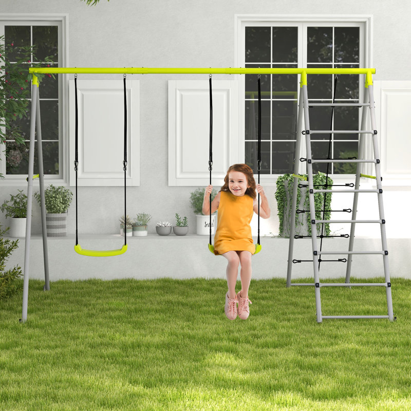 Caetlin Dakota Fields Metal Swing Set with 2 Swing(s)