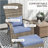 Outsunny Patio Wicker Adirondack Chair With Ottoman, Outdoor Fire Pit Chair With Cushions, High-Back, Large Seat & Armrests For Deck, Garden & Backyard-324234471-324234468