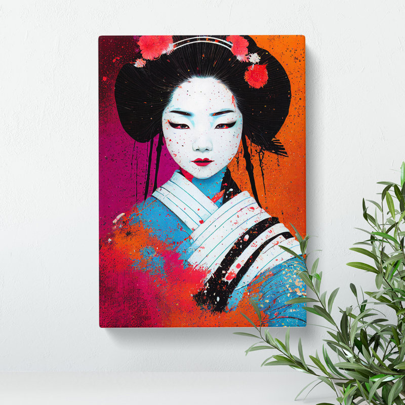 Geisha Splash No.1 - Wrapped Canvas, 50cm H x 35cm W x 3cm D