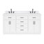 Meuble-lavabo double en bois massif 66 po avec plateau en quartz Carrara de 1,5 po Thornaby-1337078989-1295182540