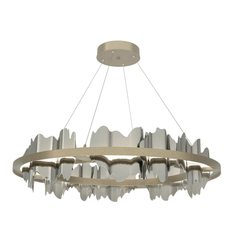 Luminaire suspendu géométrique à 1 lumière Hildene, Argenté, Doré clair