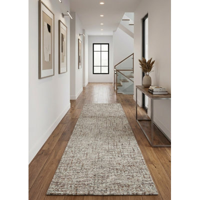 Beige | Brown 100% Wool Handmade Solid Plain Runner Hand Tufted Indoor Area Rug