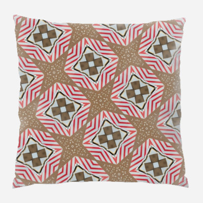 Geometric Microsuede Reversible Throw Pillow