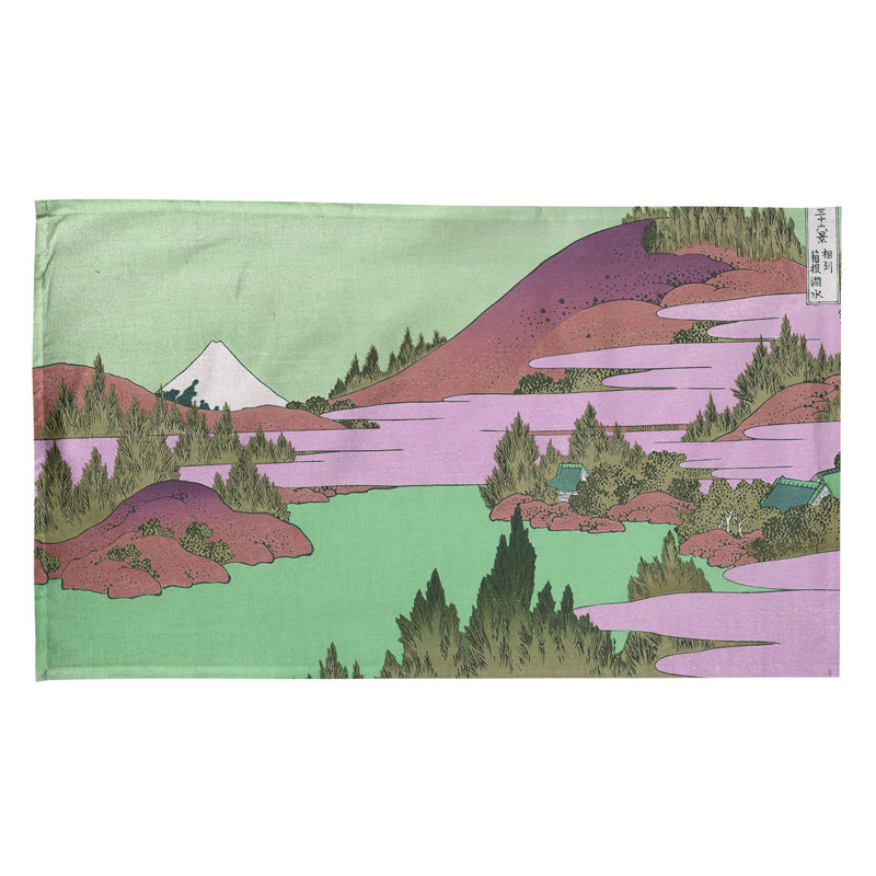 Hague Tea Towel Kitchen Towel, Pink/Green, Cotton Twill