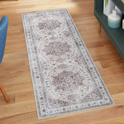 Tapis intérieur ivoire multi-médaillons Samira Tiefi