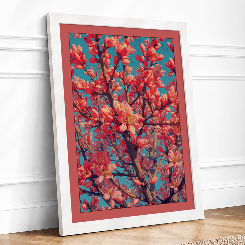 Cherry Blossom In Spring Botanical - Print, A1 - 84.1 x 59.4 cm, White