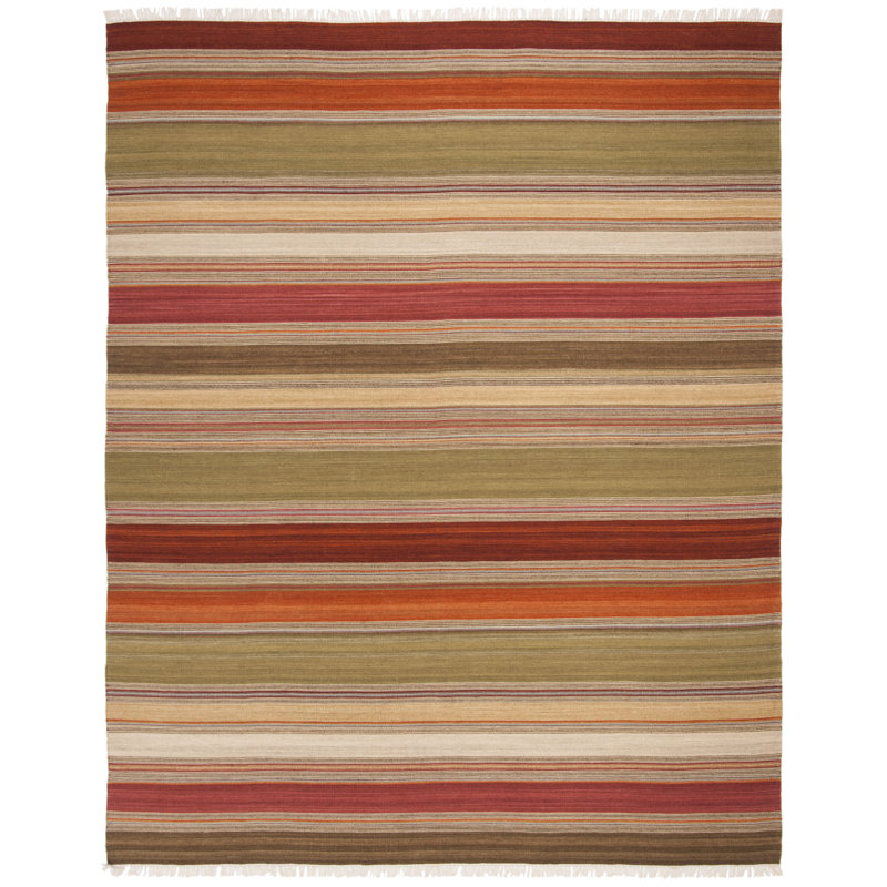 Pueblo Handwoven Wool Red/Beige Rug