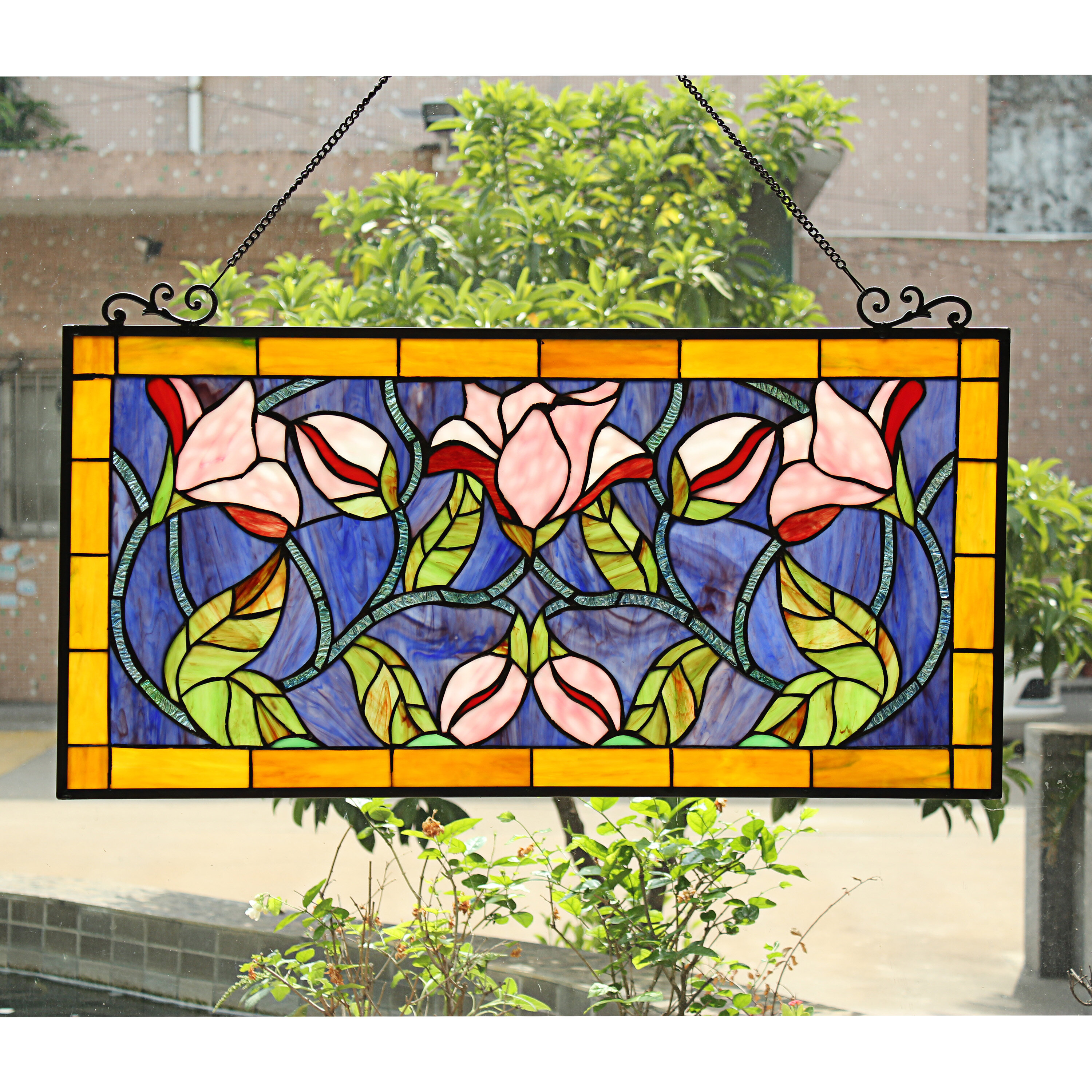 Accessible Art - Stained Glass Transoms coloring and light patterns, pack  of 3
