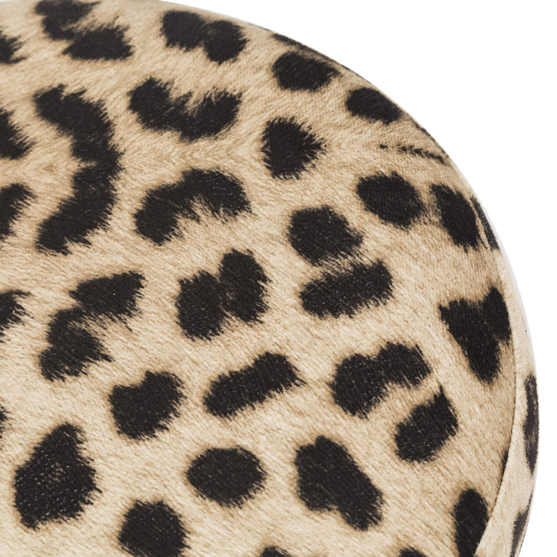 Cenka Upholstered Ottoman, Leopard Polyester