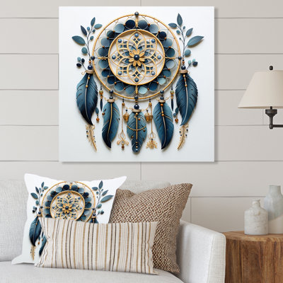 «Blue Dream Catcher Minimalist Serenity II», reproduction d'art en métal