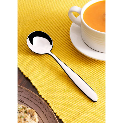 Nova Stainless Steel Soup Spoon Set of 12 | 7", Silver
