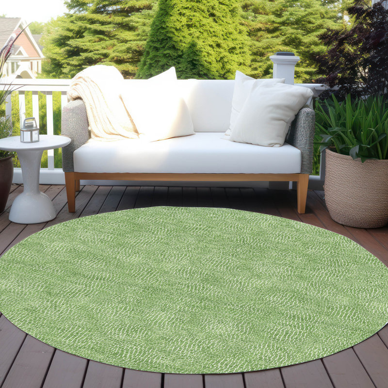 Tapis intérieur / extérieur vert Riyala , 8 pi x 8 pi