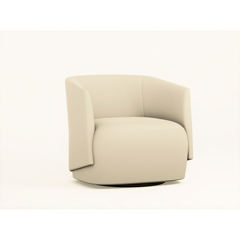 Fauteuil demi-tonneau pivotant en velours de 30 po Eastmont, Sable