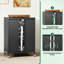 Armoire de rangement multimédia haute de 35,8 po avec roulettes, meuble télé stéréo AV avec 4 tablettes et porte réglables en verre, structure en acier robuste pour le salon, assemblage facile