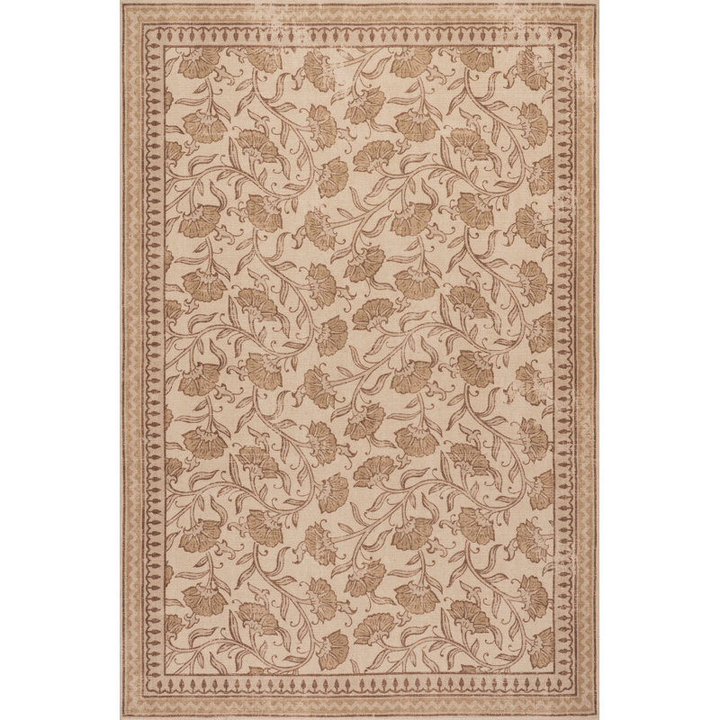  Tapis en laine mélangée à motif floral Rosienne, Rectangle 8 pi 6 po x 11 pi 6 po