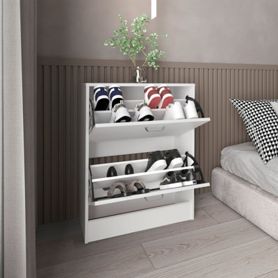 Range-chaussures blanc, range-chaussures, 2 portes