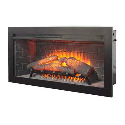 36 Inch Infrared Electric Fireplace Insert, Removable Trim Kit, Touch Panel, Double Features, 1500w Heat Output, 400 Sq. Ft. Coverage, 1 - 8 Hours Timer With Function, Kit /ul , Overheat Protection,