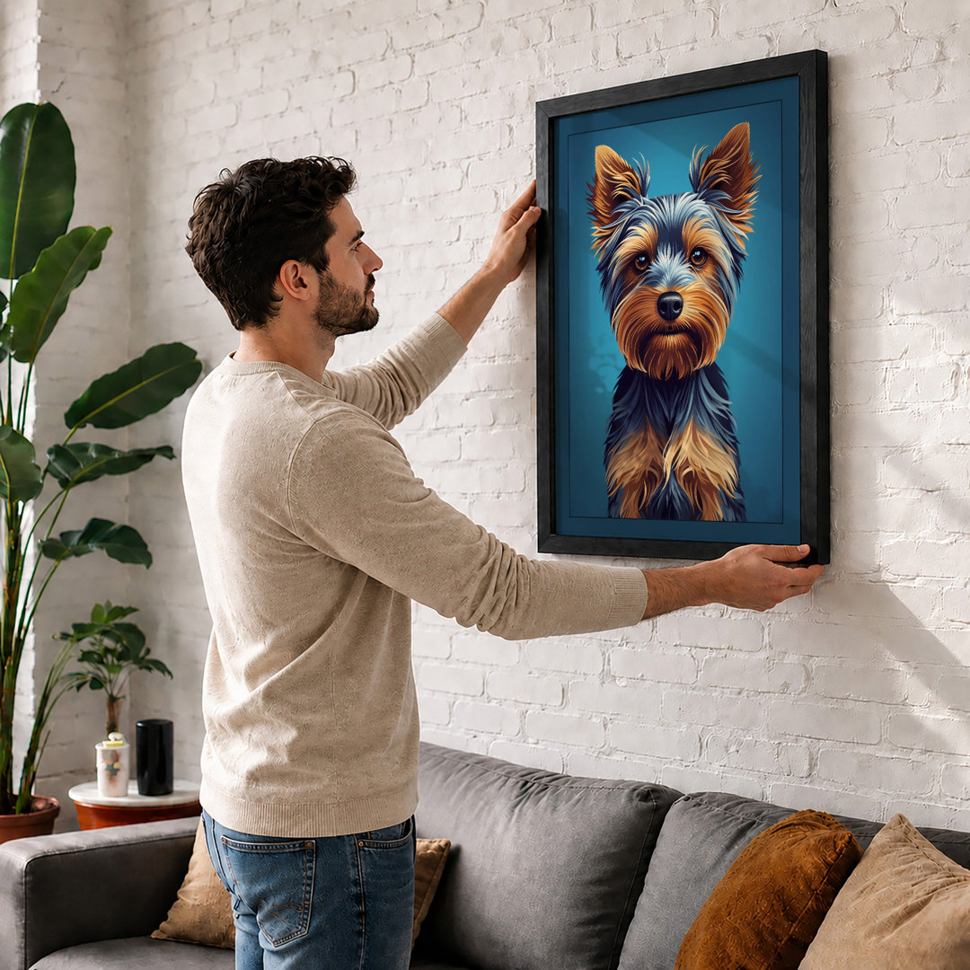 Portrait of a Yorkshire Terrier Modern - Framed Print