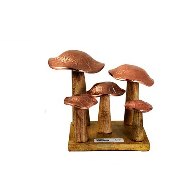 Sculpture en aluminium champignon sur bois Vicksburg, Bronze