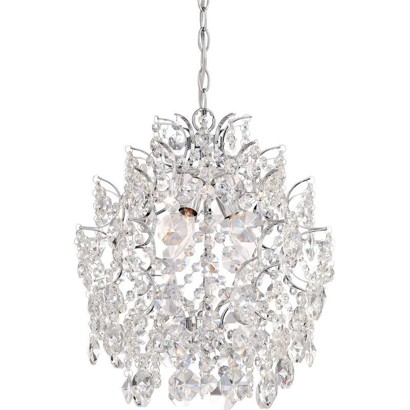 "Lustre en cristal Minka Lavery: élégant mini luminaire 3 lumières en chrome pour les salles à manger"