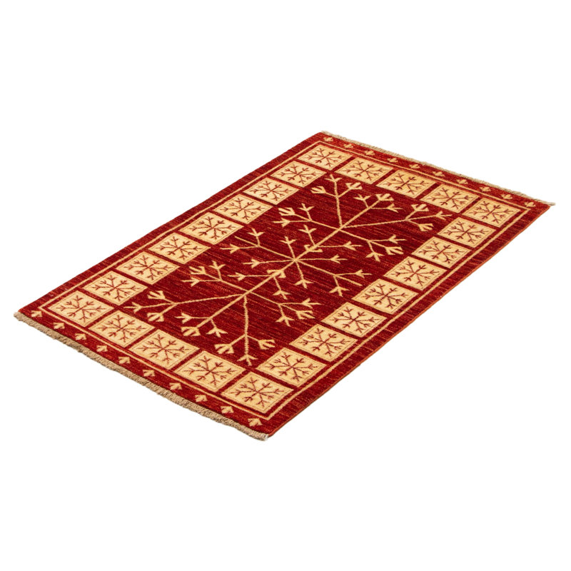 Tapis unique en laine noué à la main 3 pi x 4 pi 11 po nouvel âge Keeneland