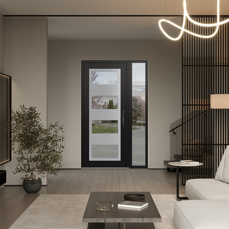 Porte d'entrée avant pré-montée Sidelite, Gauche, L 53,25 po x H 81,69 po, Clair