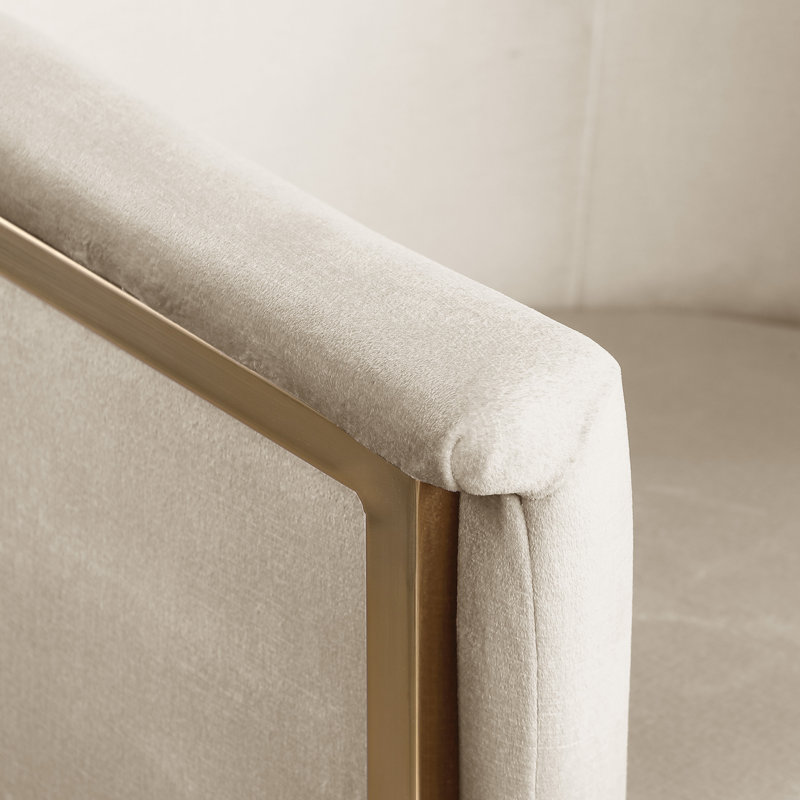 Izakeel 19'' H Velvet Upholstered Armchair, Cream Velvet