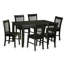 Ensemble de table de salle à manger 7 pièces composé d'une table de salle à manger rectangulaire et de 6 chaises, noir-1800887956-1849310481-1849310482