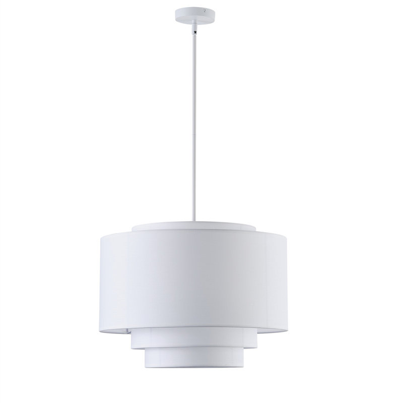 4-Light matte white adjustable iron pendant lamp