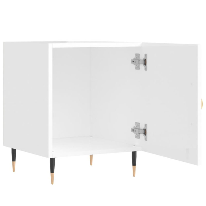 Mehrtens Bedside Table, High Gloss White