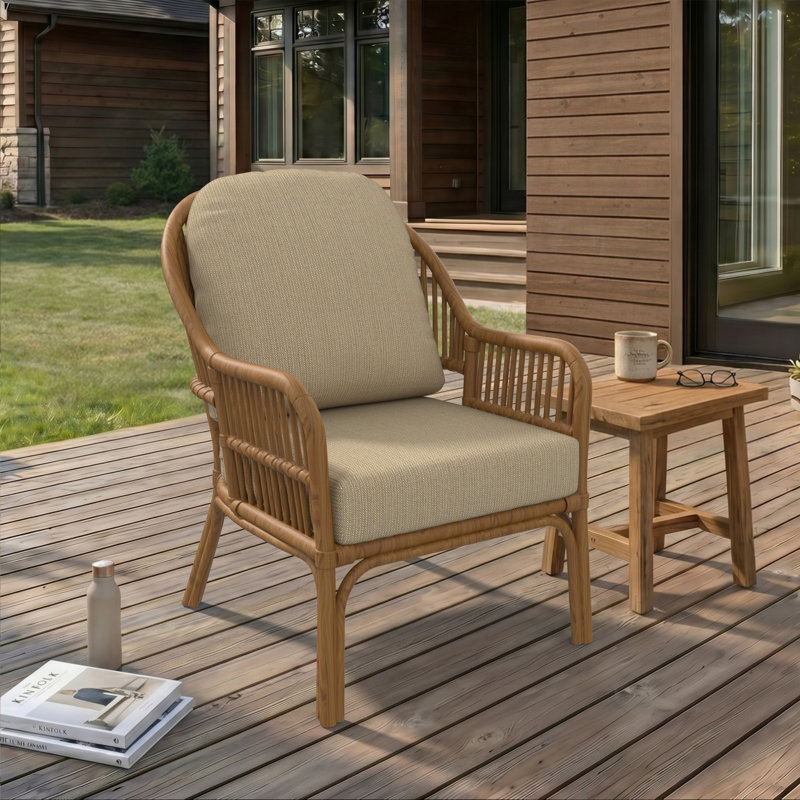 Amala Sunbrella® Outdoor Lounge Chair Seat/Back Cushion, Spectrum Mushroom Sunbrella® Plainweave