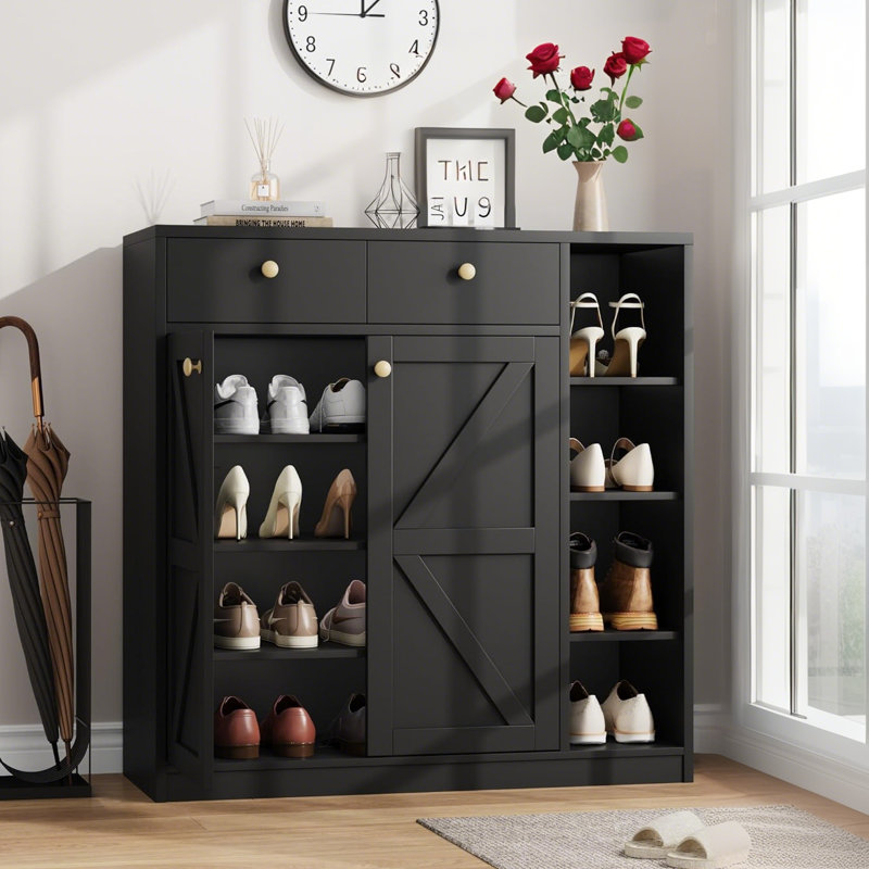 Shoe Storage Cabinet, Black