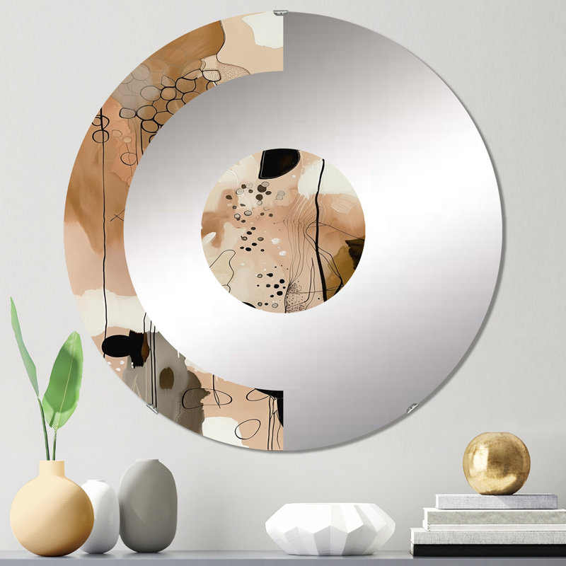 Kesini - Miroir mural demi-cercle, 23,6 po x 23,6 po