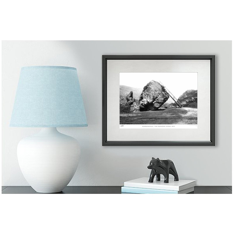 Borrowdale, The Bowder Stone 1893 by Francis Frith - Single Picture Frame Print, 28cm H x 36cm W x 2.3cm D