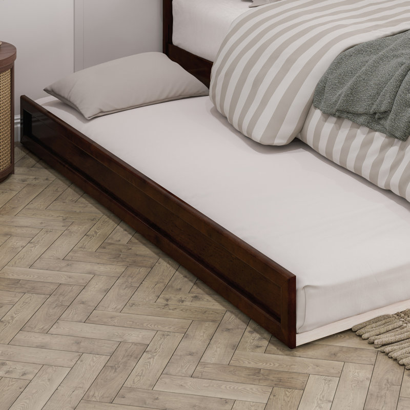 Lit gigogne en bois massif Sanvir, Simple TG, Noyer