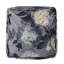 Grand pouf carré Hazel, imprimé floral sur fond gris