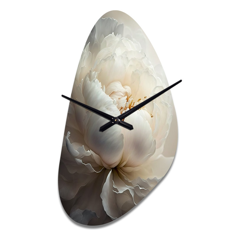 Peony Flower VII - Fall Shape Large Peonies 3D Wall Clock, Medium