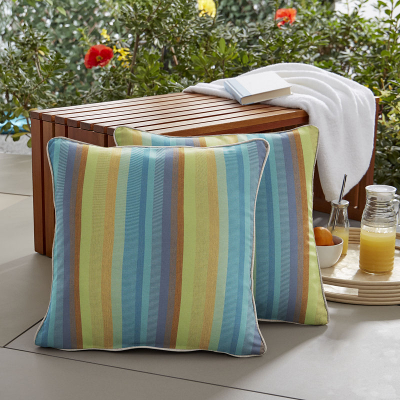 Adel Sunbrella Outdoor Throw Pillow, 18" W x 18" D, Blue