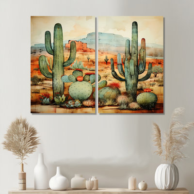 «Desert mexicain Serenity 2», art mural vert