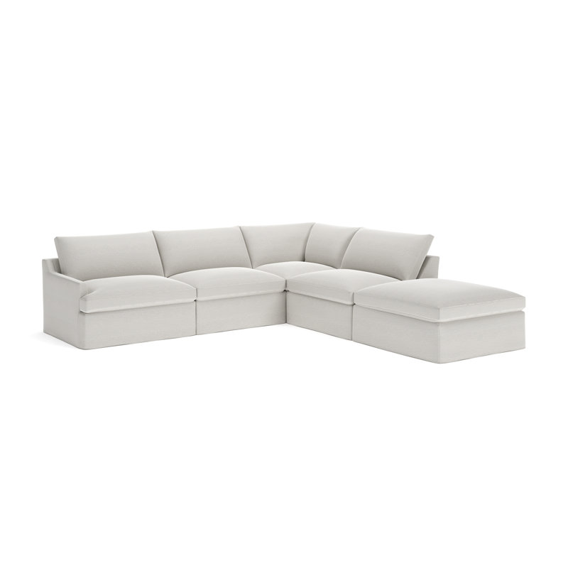 Wrenley Sectional, Drusky Ivory Sustain® Basketweave, Right Hand Facing