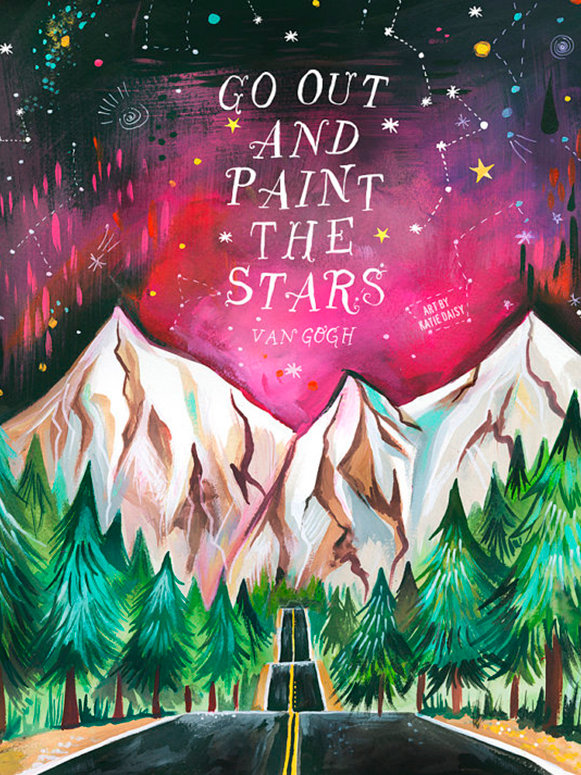 «Paint the Stars» par Katie Daisy, reproduction d'art sur toile, H 20 po x l 16 po