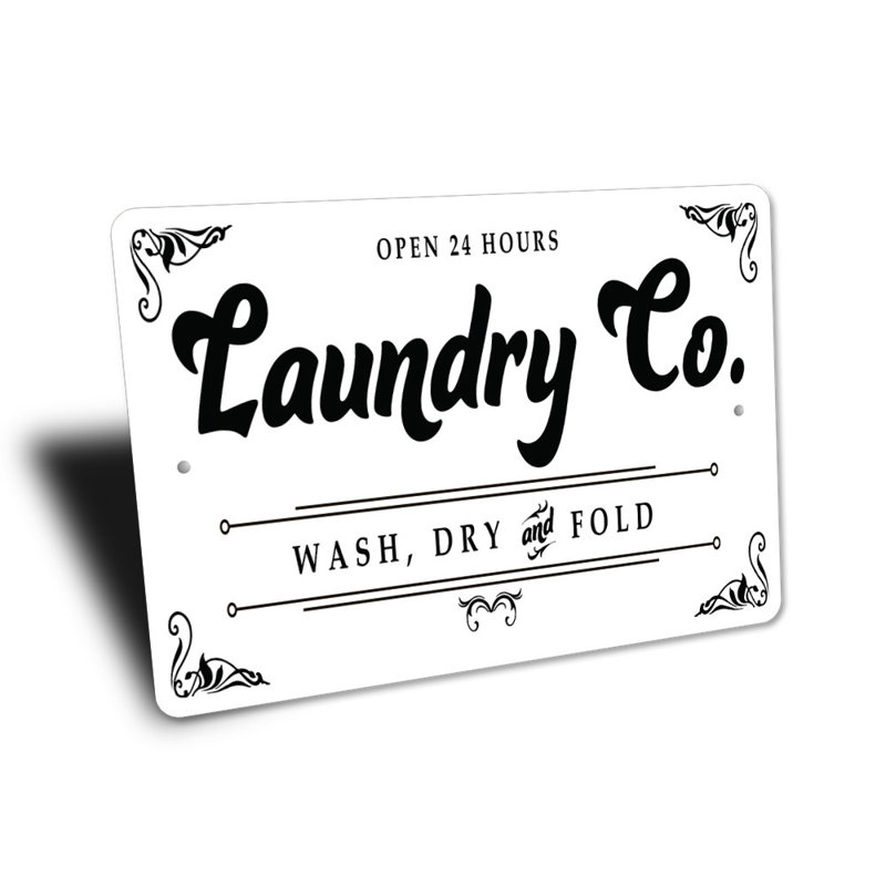 Plaque en aluminium Laundry Company, H 10 po x l 14 po x P 0,04 po