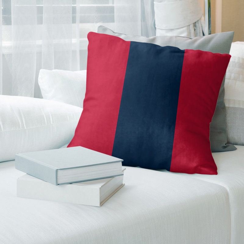 Coussin décoratif , 14 po x 14 po, Duvet synthétique, Rouge / Bleu